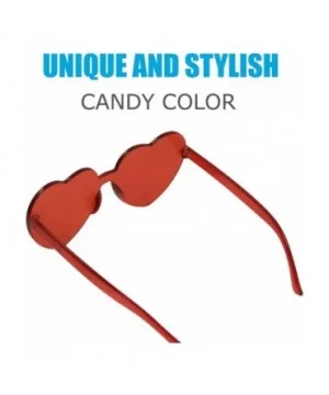 Rave Glasses Goggles Heart Rimless Clout Sunglasses-costume accesoories for women-girls-men - Red Heart - CC18NAGX4MH $4.67 R...