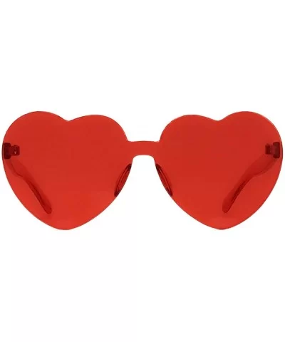 Rave Glasses Goggles Heart Rimless Clout Sunglasses-costume accesoories for women-girls-men - Red Heart - CC18NAGX4MH $4.67 R...