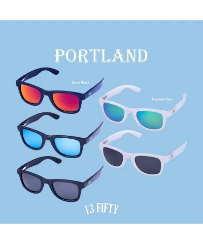 Portland Polarized Retro Classic Sunglasses - Multiple Color Options - Frosted Clear - CQ18Q68N342 $13.55 Square