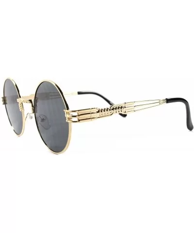 Vintage Retro Fashion Vampire Goth Steampunk Style Gold Round Circle Sunglasses - C618023MXZ7 $7.33 Round