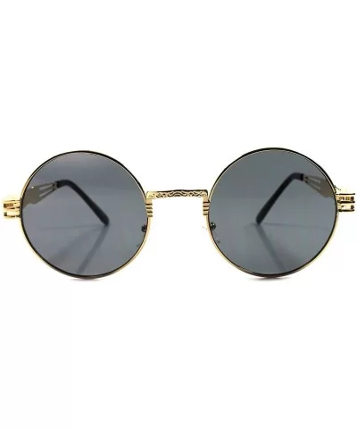 Vintage Retro Fashion Vampire Goth Steampunk Style Gold Round Circle Sunglasses - C618023MXZ7 $7.33 Round