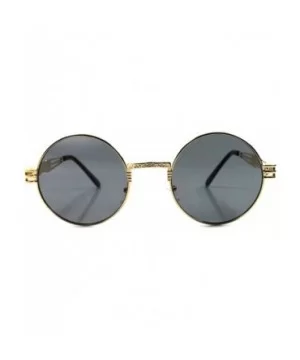 Vintage Retro Fashion Vampire Goth Steampunk Style Gold Round Circle Sunglasses - C618023MXZ7 $7.33 Round