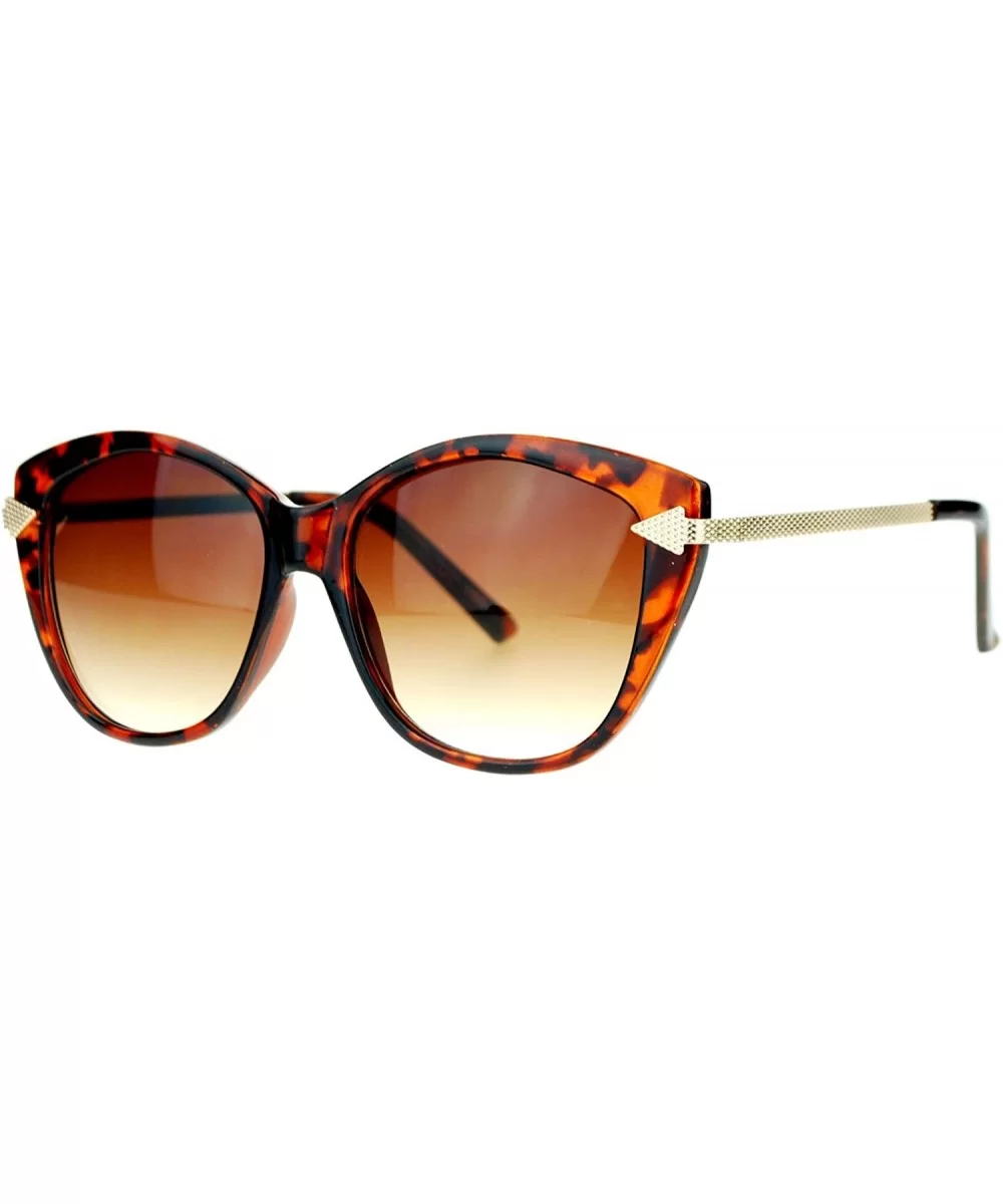 Retro Arrow Trim Designer Fashion Butterfly Sunglasses - Tortoise - CH121V6NKIH $7.26 Oversized