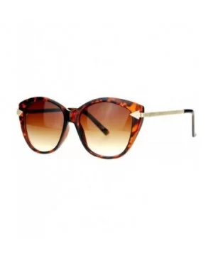 Retro Arrow Trim Designer Fashion Butterfly Sunglasses - Tortoise - CH121V6NKIH $7.26 Oversized