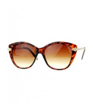 Retro Arrow Trim Designer Fashion Butterfly Sunglasses - Tortoise - CH121V6NKIH $7.26 Oversized