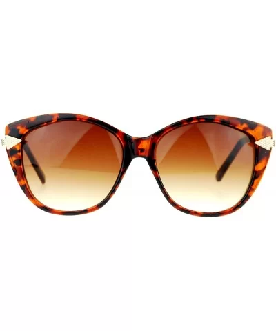 Retro Arrow Trim Designer Fashion Butterfly Sunglasses - Tortoise - CH121V6NKIH $7.26 Oversized