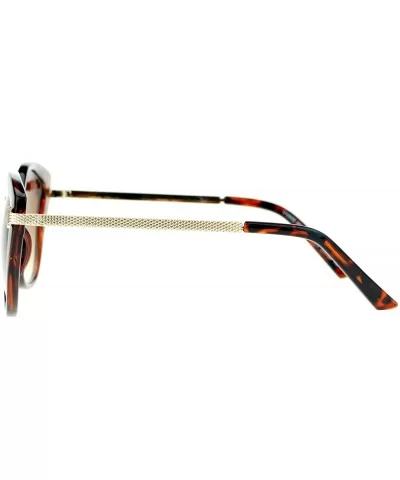 Retro Arrow Trim Designer Fashion Butterfly Sunglasses - Tortoise - CH121V6NKIH $7.26 Oversized