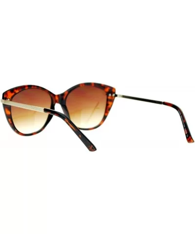 Retro Arrow Trim Designer Fashion Butterfly Sunglasses - Tortoise - CH121V6NKIH $7.26 Oversized