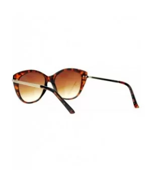 Retro Arrow Trim Designer Fashion Butterfly Sunglasses - Tortoise - CH121V6NKIH $7.26 Oversized