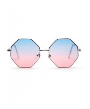 New Polygon Small Sunglasses Women Retro Round Metal Sun Glasses Men Er Hexagon Eyeglasses UV400 - 9 - CO199CK9WZC $25.92 Round