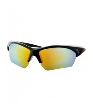 Unisex Sunglasses Sports Multi-Color Mirror Lens Fishing Cycling - Black Frame/ Mirror Orange - Yellow Lens - C818IZK2KER $8....