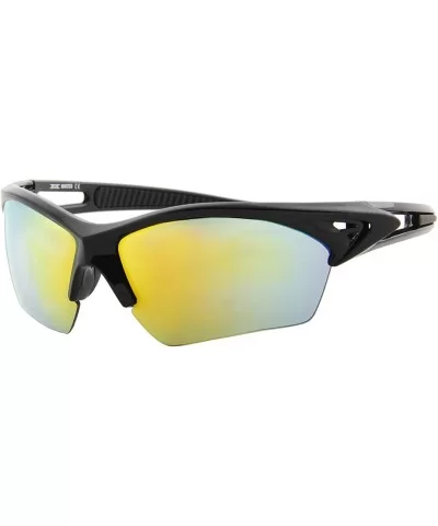 Unisex Sunglasses Sports Multi-Color Mirror Lens Fishing Cycling - Black Frame/ Mirror Orange - Yellow Lens - C818IZK2KER $8....