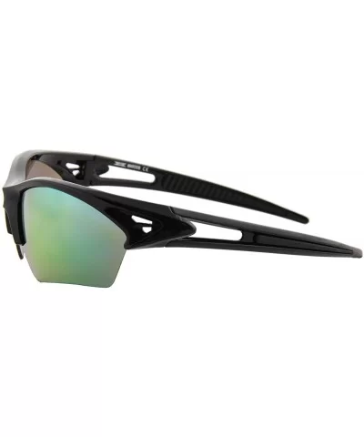 Unisex Sunglasses Sports Multi-Color Mirror Lens Fishing Cycling - Black Frame/ Mirror Orange - Yellow Lens - C818IZK2KER $8....