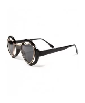 Vintage Retro Sweetheart Round Heart Shaped Fashion Womens Sunglasses - Black - C7189AM84X7 $15.81 Round