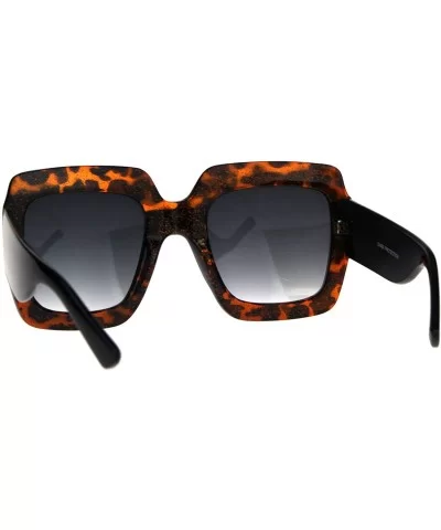 Womens Thick Glitter Plastic Butterfly Designer Diva Sunglasses - Tortoise - CZ180G0STS5 $8.99 Butterfly