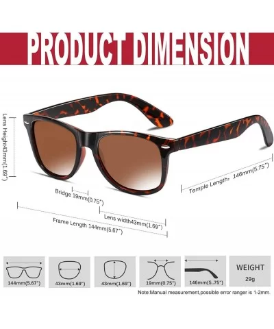 Classic Retro Square Polarized Sunglasses Fashion for Driving Fishing - Matte Black + Leopard Brown - C318U7EGTR2 $15.91 Round