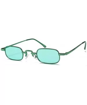 punk Small Chic Rectangular Sunglasses 2018 Metal Frame Summer Stylish UV400 - Green - CU18DLUM8EW $8.53 Square