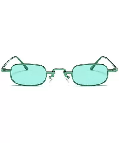 punk Small Chic Rectangular Sunglasses 2018 Metal Frame Summer Stylish UV400 - Green - CU18DLUM8EW $8.53 Square