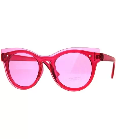 Womens Unique Exposed Panel Lens Cat Eye Horn Rim Keyhole Sunglasses - Red - CI189IYDYU8 $9.02 Cat Eye