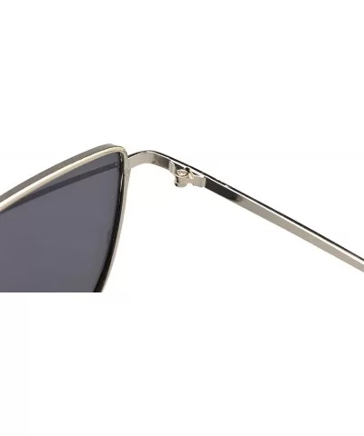 Polarised Cat Eye Sunglasses Classic Designer Twin-Beams Sunglasses - Silver / Silver Mirror - C612JX2I1QH $5.10 Cat Eye