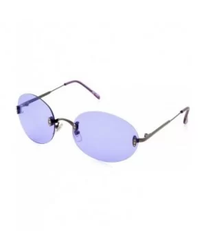 Hipster Retro Round Lightweight Rimless Plastic Frame Candy Color Sunglasses for Women - Purple - CJ18OMEUNEG $8.69 Rimless