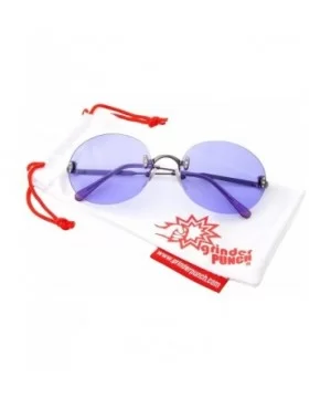 Hipster Retro Round Lightweight Rimless Plastic Frame Candy Color Sunglasses for Women - Purple - CJ18OMEUNEG $8.69 Rimless