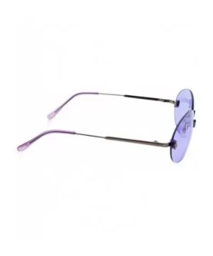 Hipster Retro Round Lightweight Rimless Plastic Frame Candy Color Sunglasses for Women - Purple - CJ18OMEUNEG $8.69 Rimless