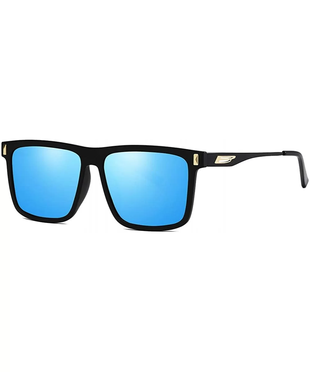 Unisex Sunglasses Retro Grey Drive Holiday Oval Polarized UV400 - Blue - CE18R6X2RLU $10.87 Oval