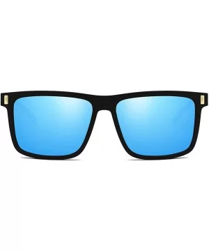 Unisex Sunglasses Retro Grey Drive Holiday Oval Polarized UV400 - Blue - CE18R6X2RLU $10.87 Oval