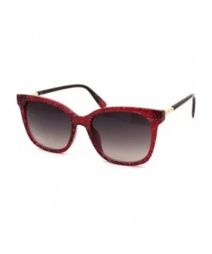 Womens Snug Thin Plastic Boyfriend Horn Rim Sunglasses - Red Smoke - CB18WOUW02E $7.64 Rectangular