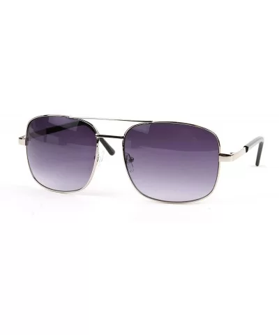 Classic Square Aviator Sunglasses P486 - Silver-gradientsmoke Lens - CC11W4R5TP5 $5.04 Square