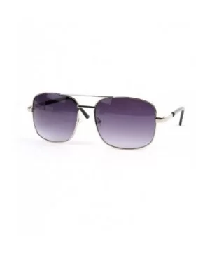 Classic Square Aviator Sunglasses P486 - Silver-gradientsmoke Lens - CC11W4R5TP5 $5.04 Square