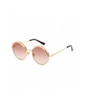 New Round Frame Artificial Pearl Metal Sunglasses Women Retro Fashion Sun Glasses Perfect for Girls Gift - CE18YEY7U02 $5.67 ...