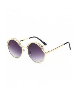 New Round Frame Artificial Pearl Metal Sunglasses Women Retro Fashion Sun Glasses Perfect for Girls Gift - CE18YEY7U02 $5.67 ...