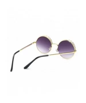 New Round Frame Artificial Pearl Metal Sunglasses Women Retro Fashion Sun Glasses Perfect for Girls Gift - CE18YEY7U02 $5.67 ...