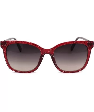 Womens Snug Thin Plastic Boyfriend Horn Rim Sunglasses - Red Smoke - CB18WOUW02E $7.64 Rectangular