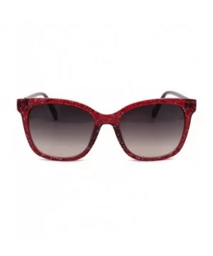 Womens Snug Thin Plastic Boyfriend Horn Rim Sunglasses - Red Smoke - CB18WOUW02E $7.64 Rectangular