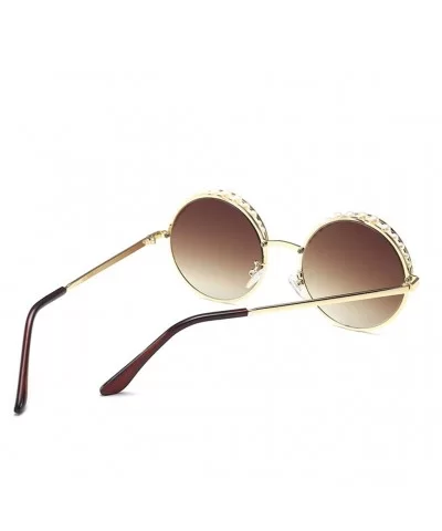 New Round Frame Artificial Pearl Metal Sunglasses Women Retro Fashion Sun Glasses Perfect for Girls Gift - CE18YEY7U02 $5.67 ...