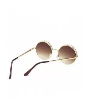 New Round Frame Artificial Pearl Metal Sunglasses Women Retro Fashion Sun Glasses Perfect for Girls Gift - CE18YEY7U02 $5.67 ...