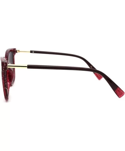 Womens Snug Thin Plastic Boyfriend Horn Rim Sunglasses - Red Smoke - CB18WOUW02E $7.64 Rectangular