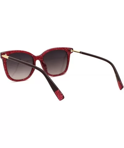 Womens Snug Thin Plastic Boyfriend Horn Rim Sunglasses - Red Smoke - CB18WOUW02E $7.64 Rectangular