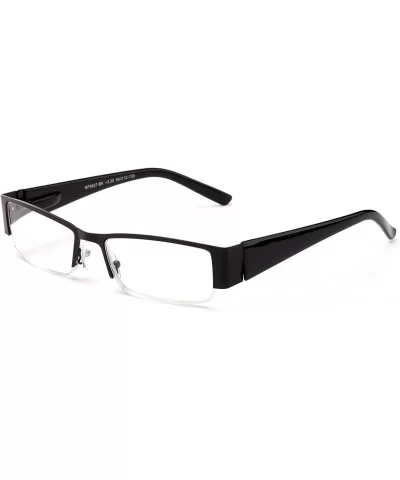 "Suit" Aluminum Brushed Prescription Ready Clear Lens Rx Frames - Black - C412KRZETFV $13.67 Square