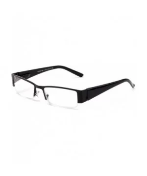 "Suit" Aluminum Brushed Prescription Ready Clear Lens Rx Frames - Black - C412KRZETFV $13.67 Square