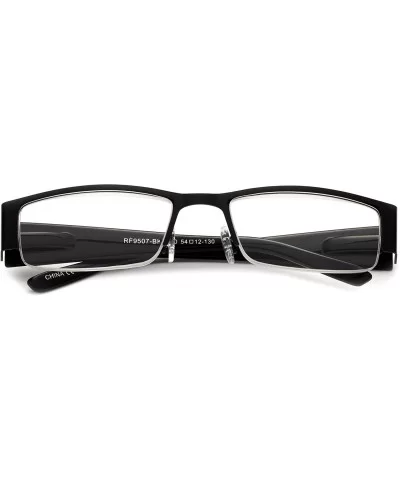 "Suit" Aluminum Brushed Prescription Ready Clear Lens Rx Frames - Black - C412KRZETFV $13.67 Square