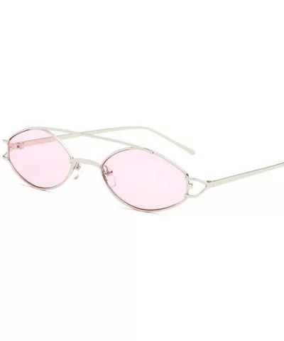 Small Cat Eye Sunglasses Men Women 2019 Fashion Metal Frame Shades UV400 Yellow - Pink - CS18YZW7O9W $9.32 Aviator