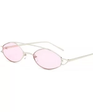 Small Cat Eye Sunglasses Men Women 2019 Fashion Metal Frame Shades UV400 Yellow - Pink - CS18YZW7O9W $9.32 Aviator