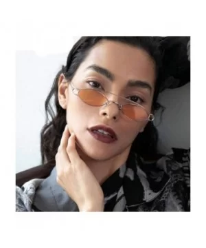 Small Cat Eye Sunglasses Men Women 2019 Fashion Metal Frame Shades UV400 Yellow - Pink - CS18YZW7O9W $9.32 Aviator