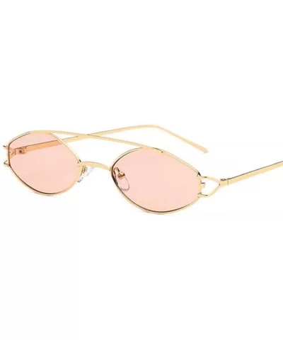 Small Cat Eye Sunglasses Men Women 2019 Fashion Metal Frame Shades UV400 Yellow - Pink - CS18YZW7O9W $9.32 Aviator