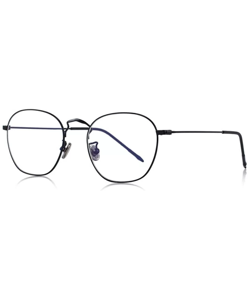 DESIGN Men/Women Fashion Rectangle Glasses Retro Blue Light Blocking C01 Black - C01 Black - CE18XE9GS5S $14.62 Aviator