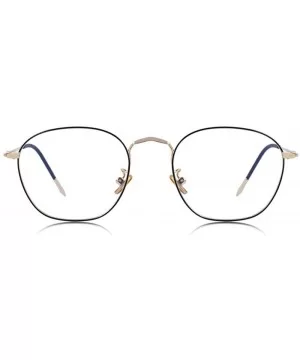 DESIGN Men/Women Fashion Rectangle Glasses Retro Blue Light Blocking C01 Black - C01 Black - CE18XE9GS5S $14.62 Aviator